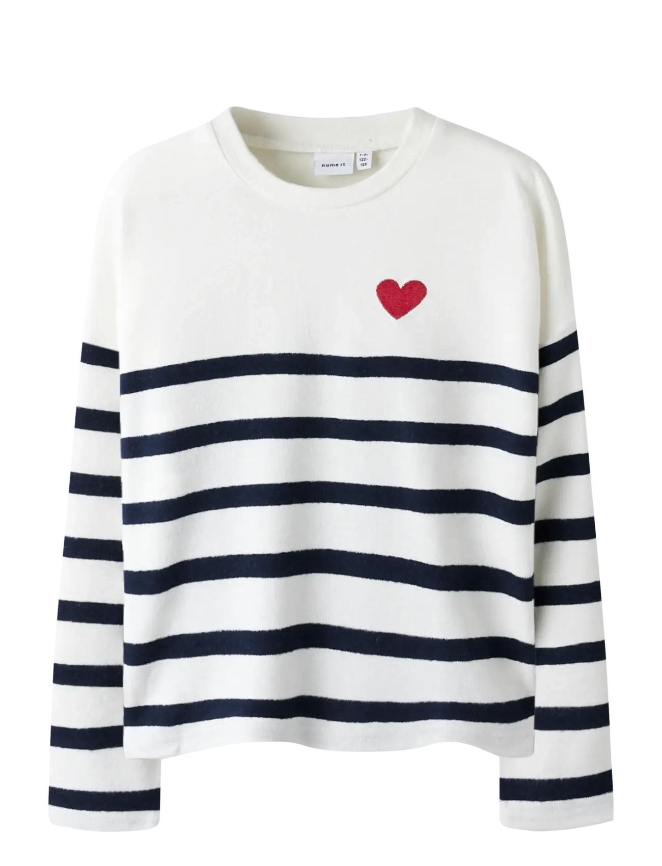 name it Nkfline Ls Knit Ps Noos, 116, White, Strik > Pullovere, Børn