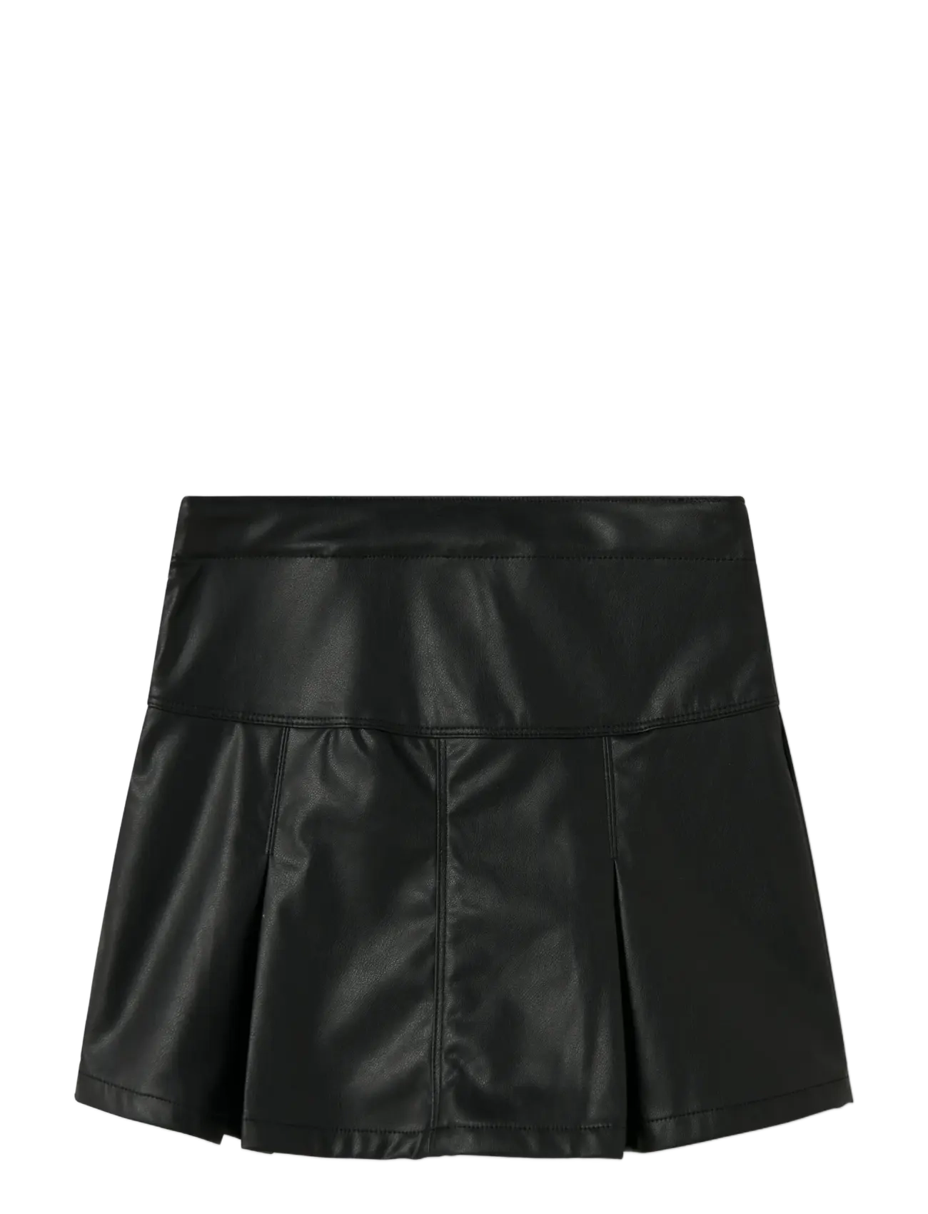 name it - NKFLINKA PU SKIRT - kurze röcke - black - 2