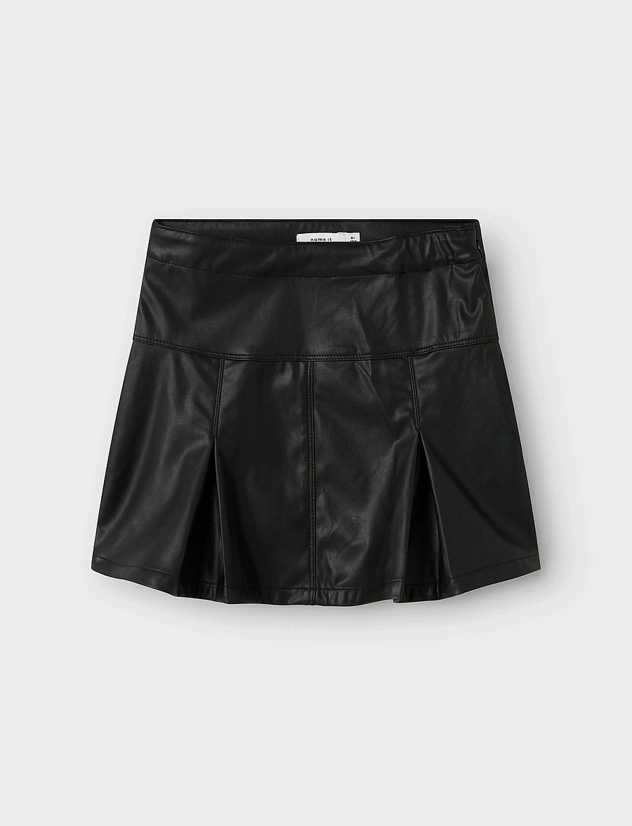 name it - NKFLINKA PU SKIRT - korte nederdele - black - 0