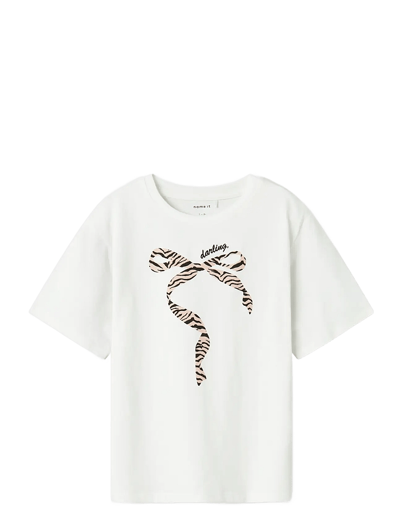 name it - NKFLISEMARIE NREG SS TOP BOX - lühikeste varrukatega t-särgid - bright white - 0