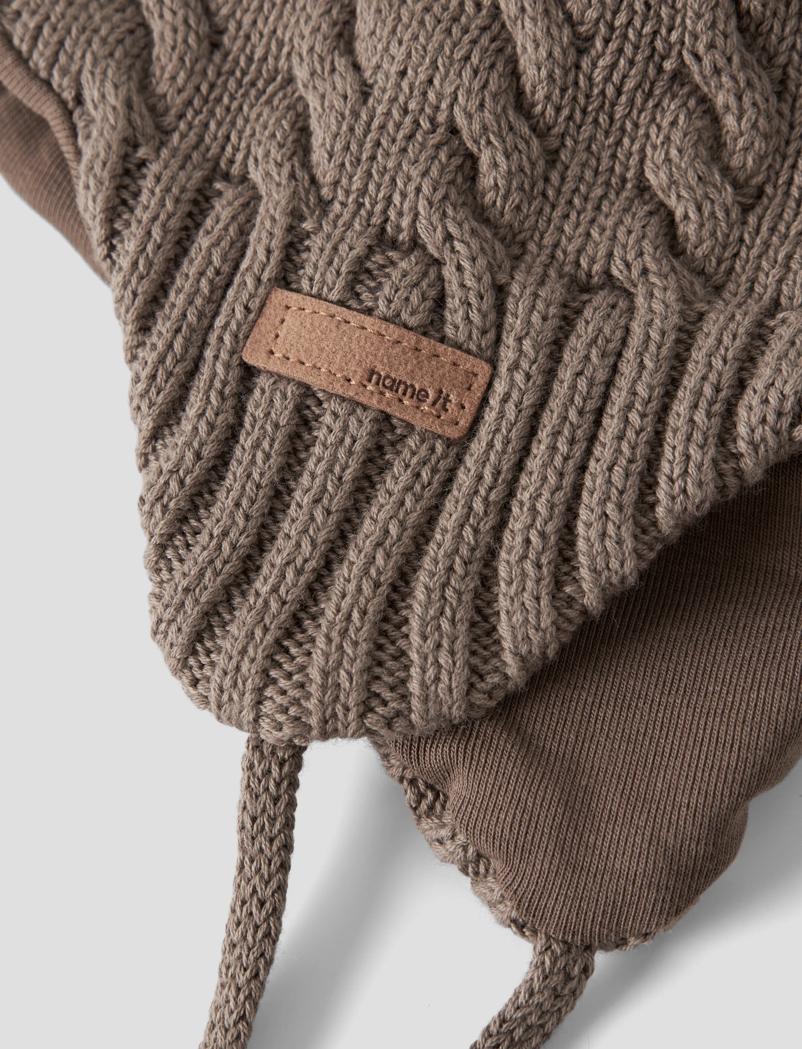name it - NBNMILLO KNIT HAT2 - kootud mütsid - walnut - 2