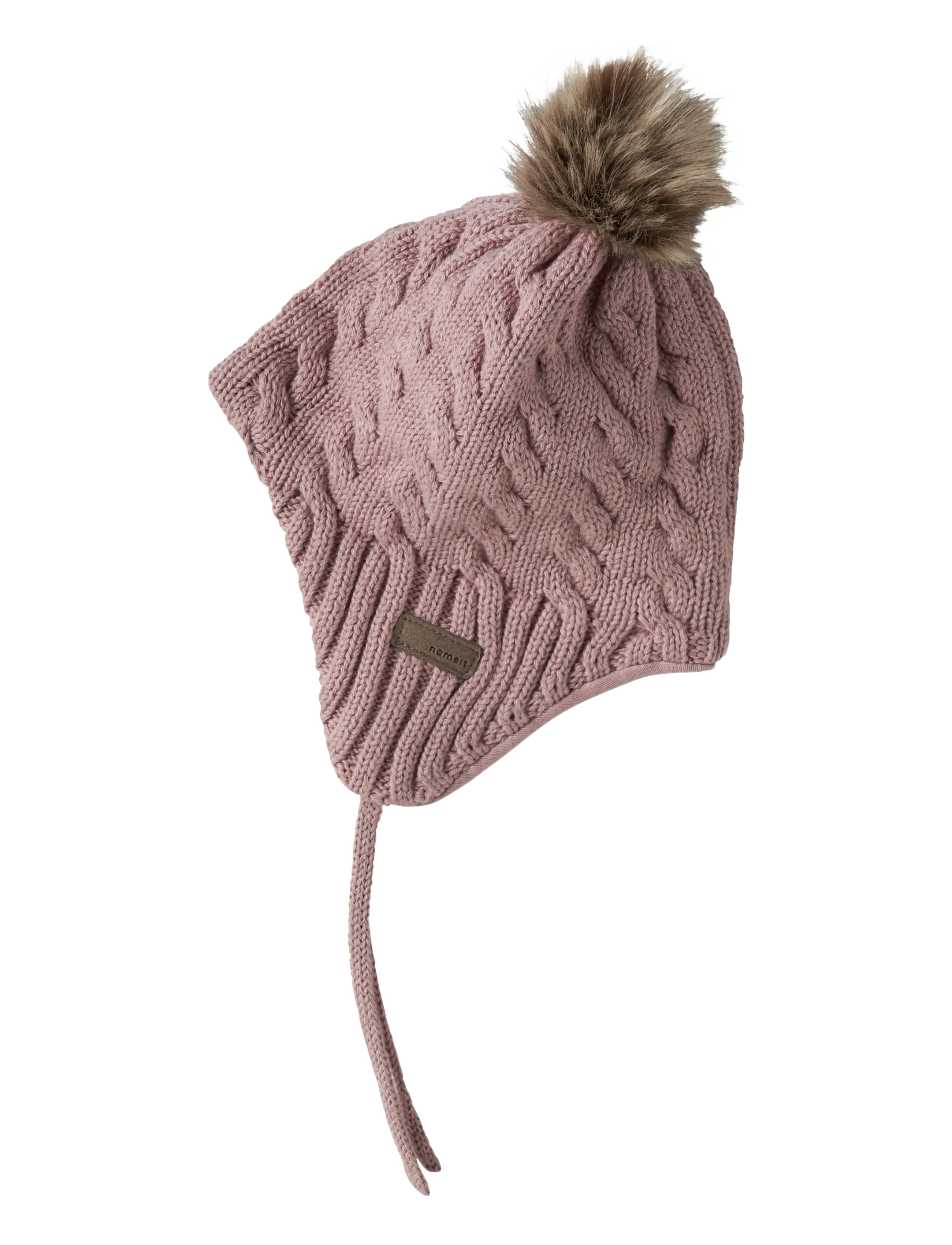 name it Nbnmillo Knit Hat2, 45-47, Pink, Huer > Beanie, Børn