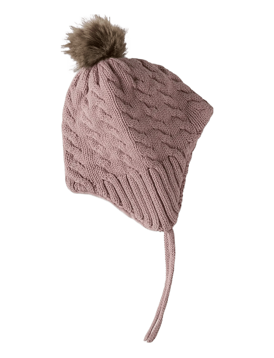 name it - NBNMILLO KNIT HAT2 - kootud mütsid - woodrose - 1
