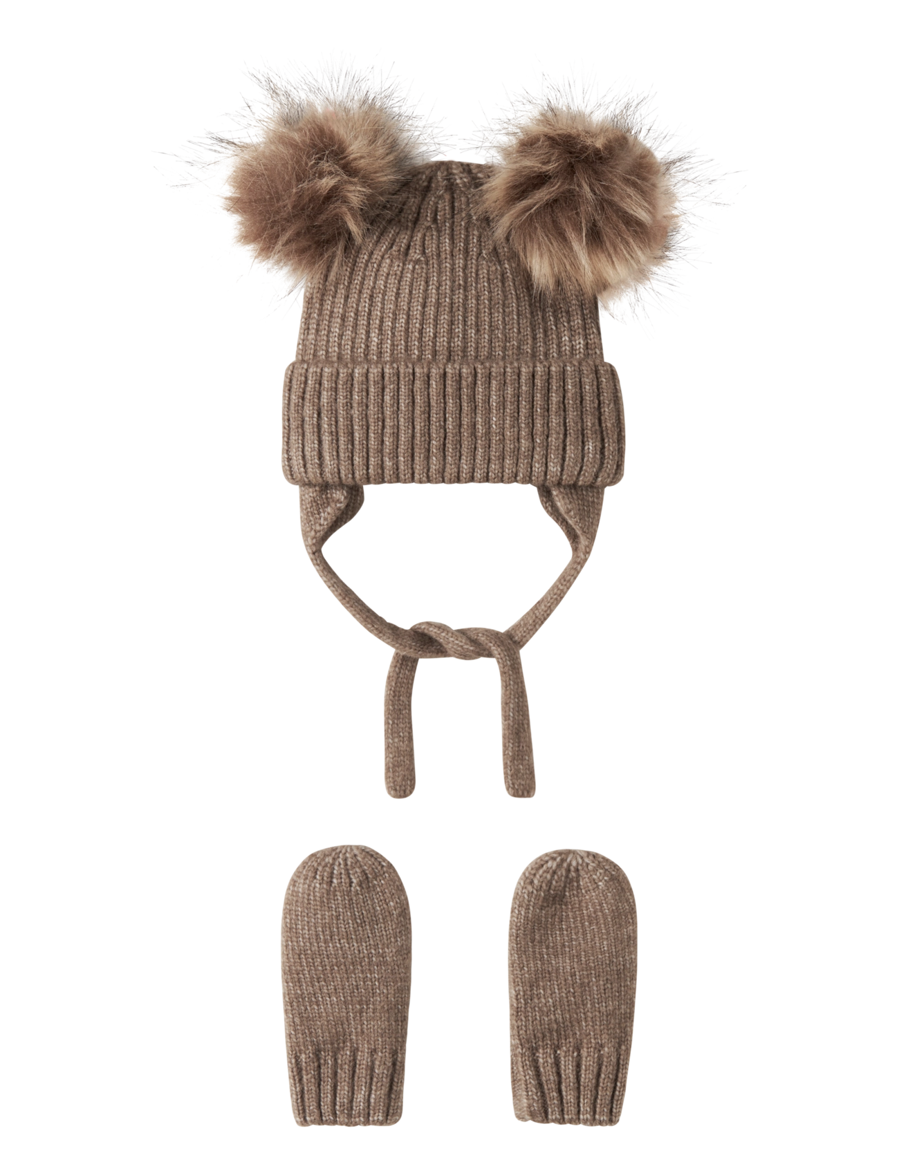 name it NBNMORA KNIT SET - Handschuhe & Fäustlinge - WALNUT / brown