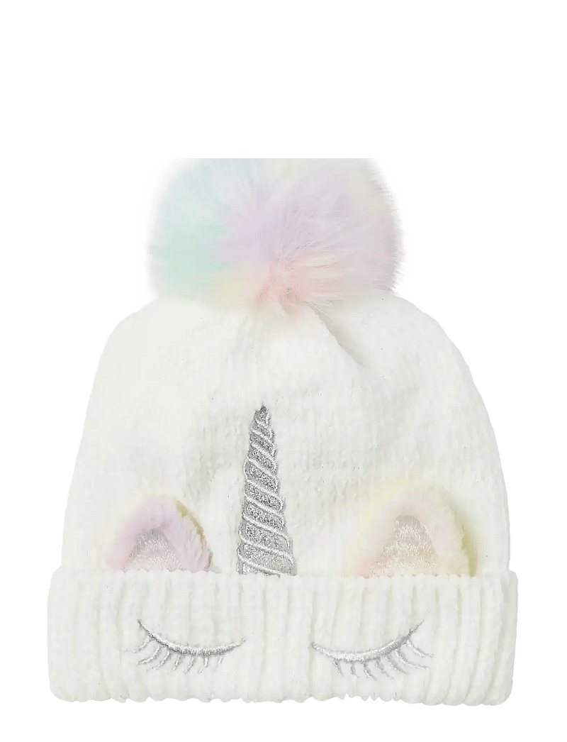name it - NMFMETEA KNIT BEANIE2 - beanies - snow white - 0