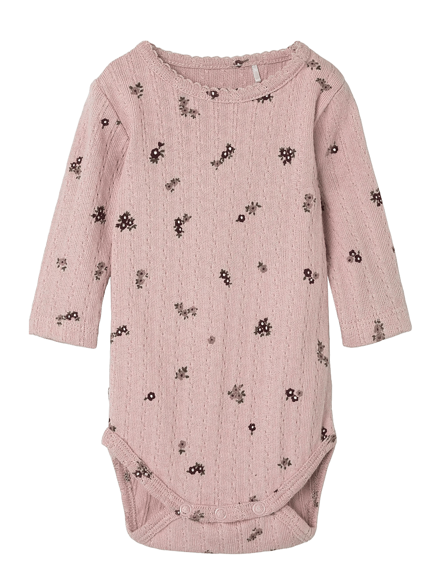 name it - NBFLOWER LS BODY - langärmelige bodys - burnished lilac - 0