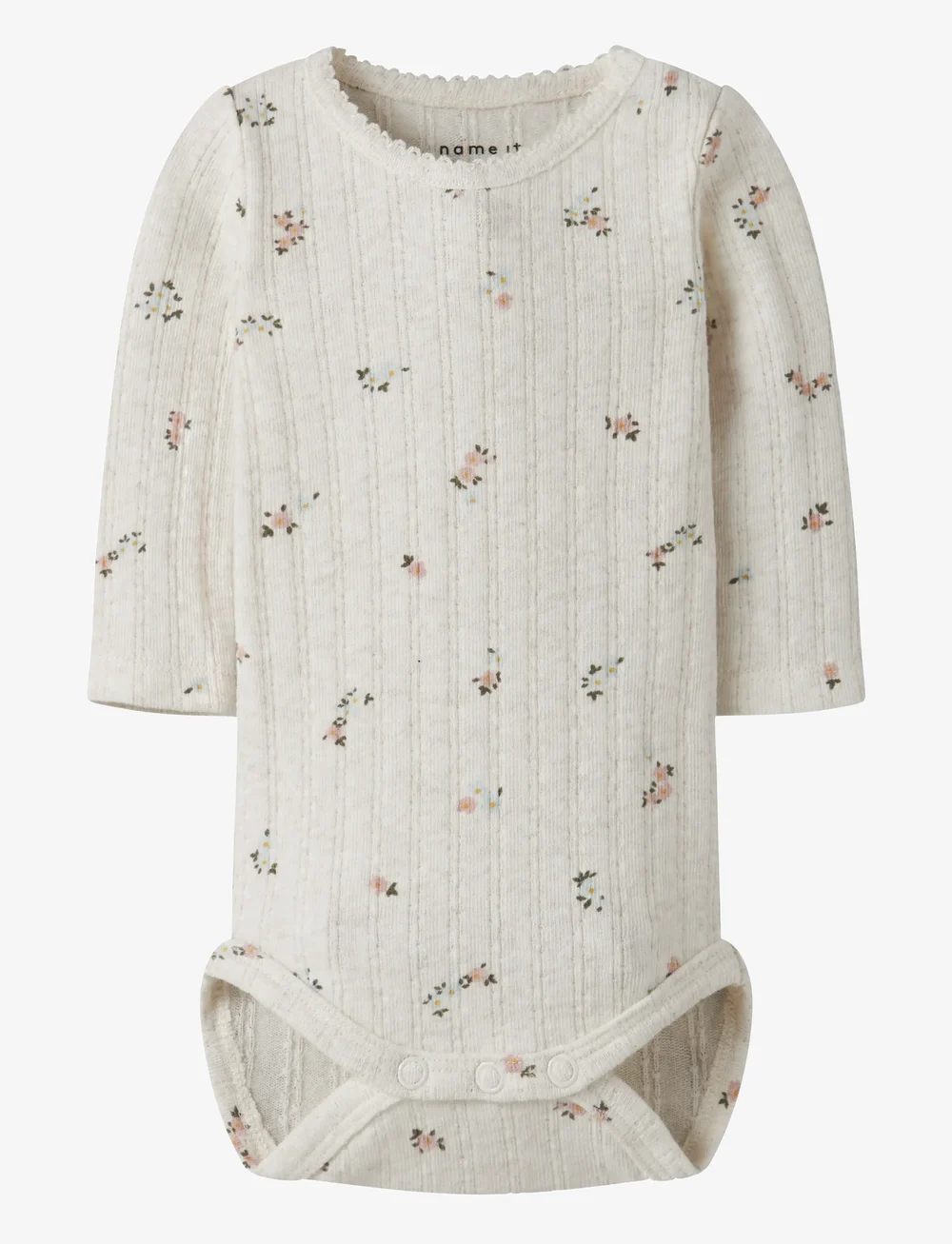 name it - NBFLOWER LS BODY - long-sleeved bodies - peyote melange - 0