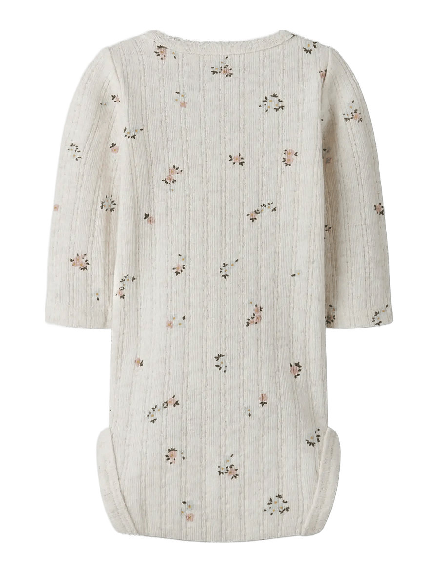 name it - NBFLOWER LS BODY - langärmelige bodys - peyote melange - 1