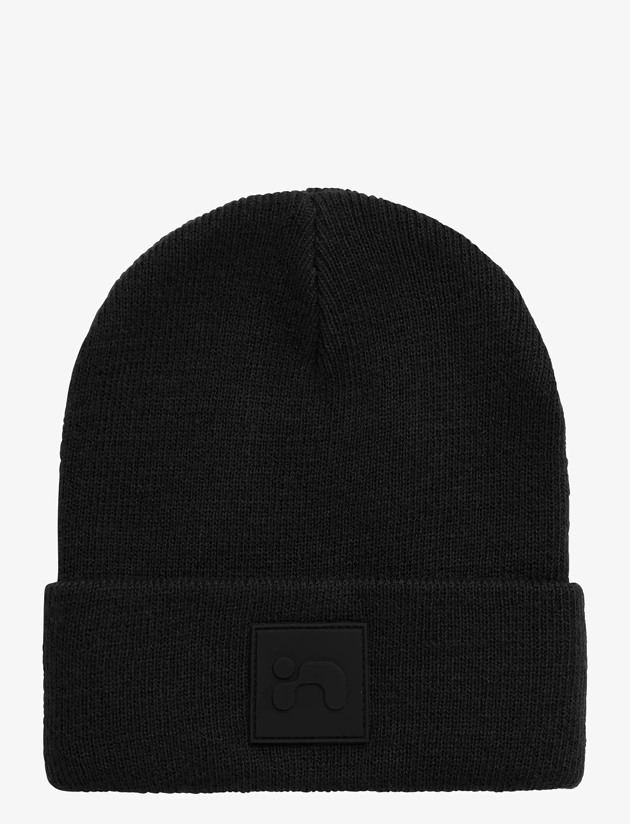 name it - NMNMALIK KNIT BEANIE BADGE1 - beanies - black - 1