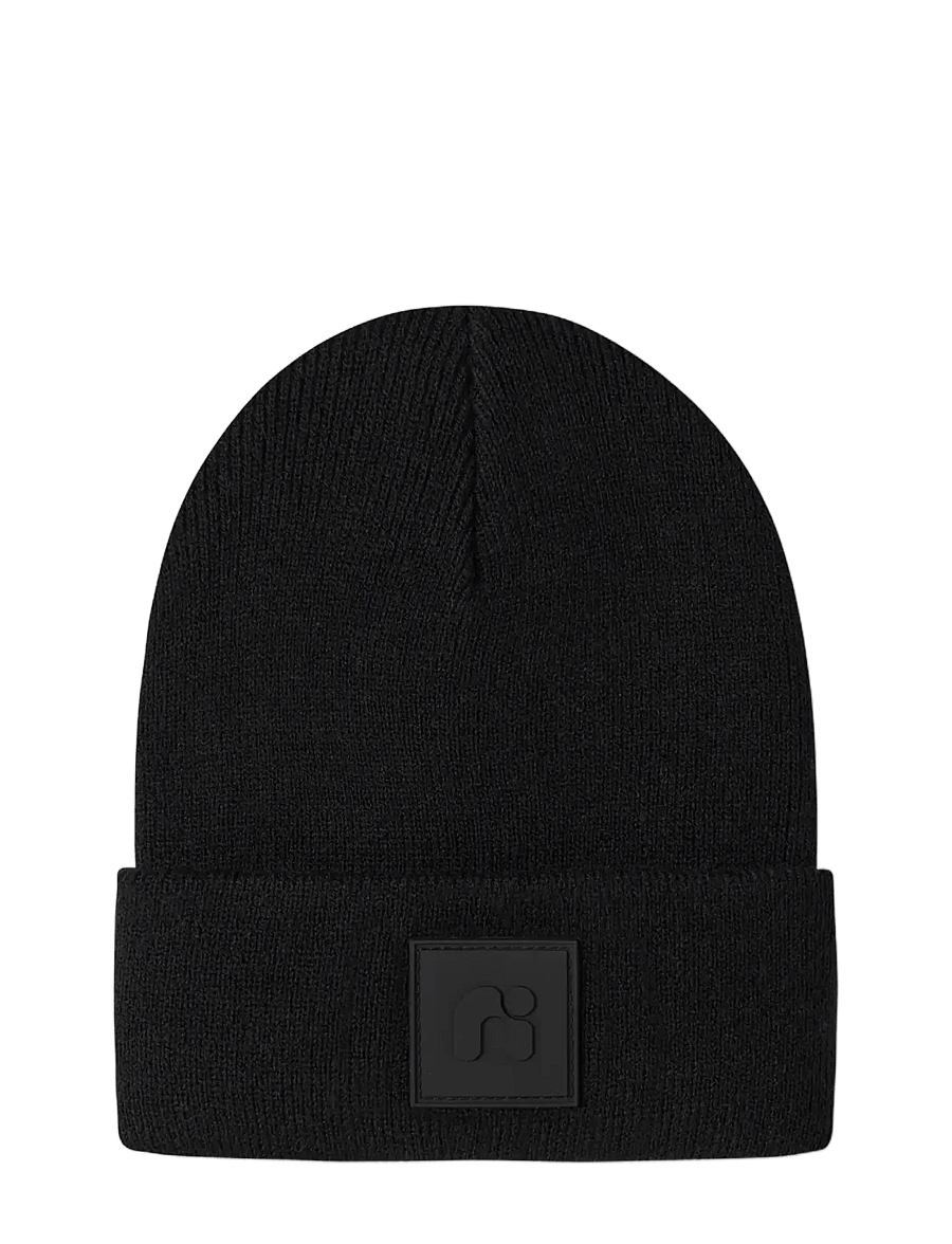 name it - NMNMALIK KNIT BEANIE BADGE1 - beanies - black - 2