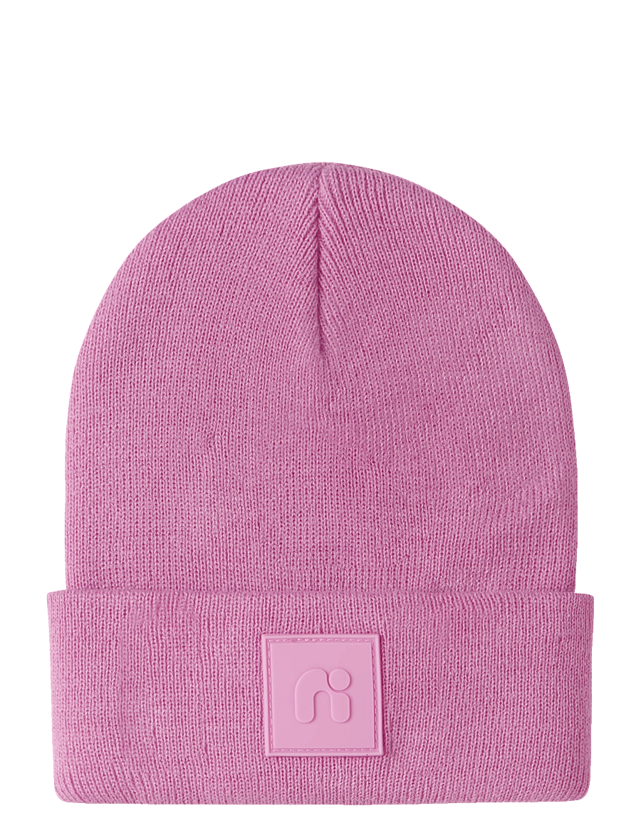 name it - NMNMALIK KNIT BEANIE BADGE1 - kootud mütsid - fuchsia pink - 0