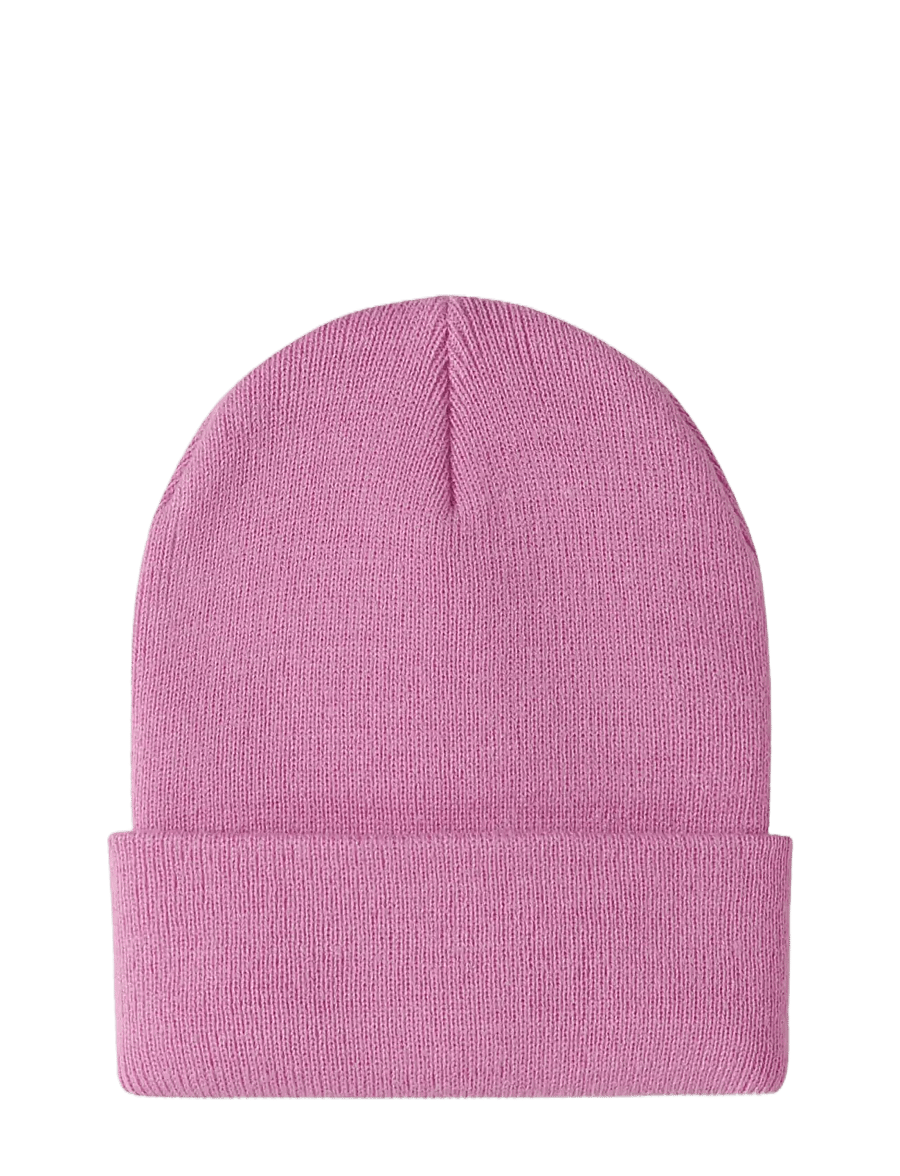 name it - NMNMALIK KNIT BEANIE BADGE1 - kootud mütsid - fuchsia pink - 1