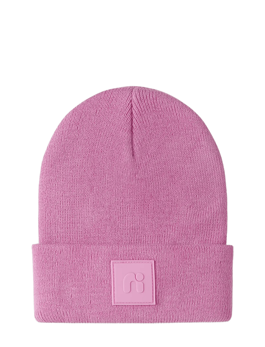 name it - NMNMALIK KNIT BEANIE BADGE1 - kootud mütsid - fuchsia pink - 2