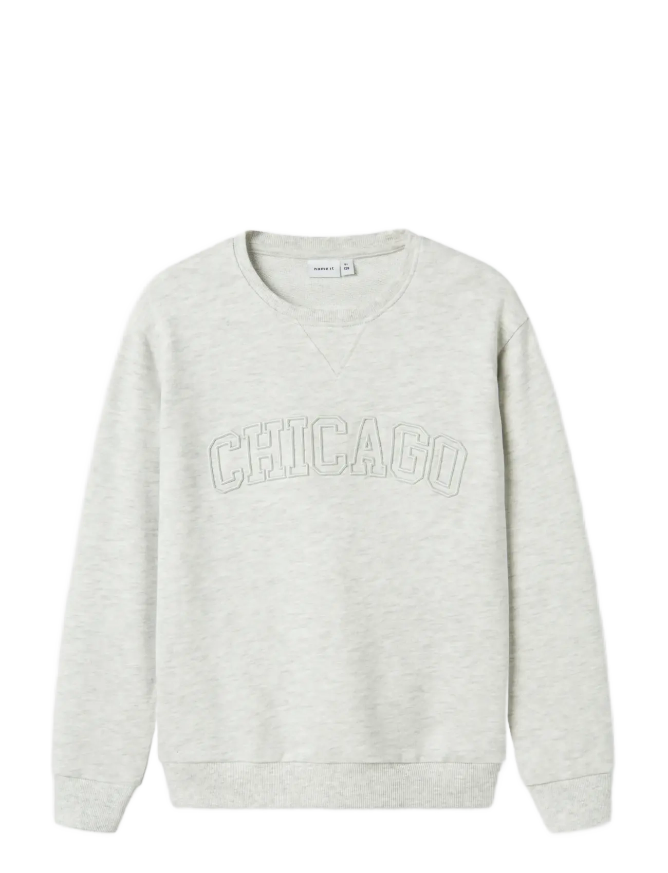 name it NKMLESTER LS NREG SWEAT UNB - App deal - LIGHT GREY MELANGE / grey