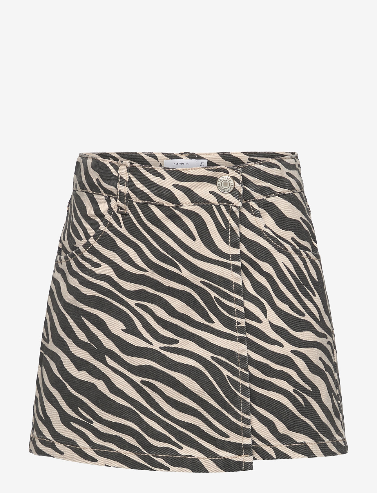 name it - NKFZEBRA TWILL SKORT 4003-TD D - byxkjolar - cement - 0