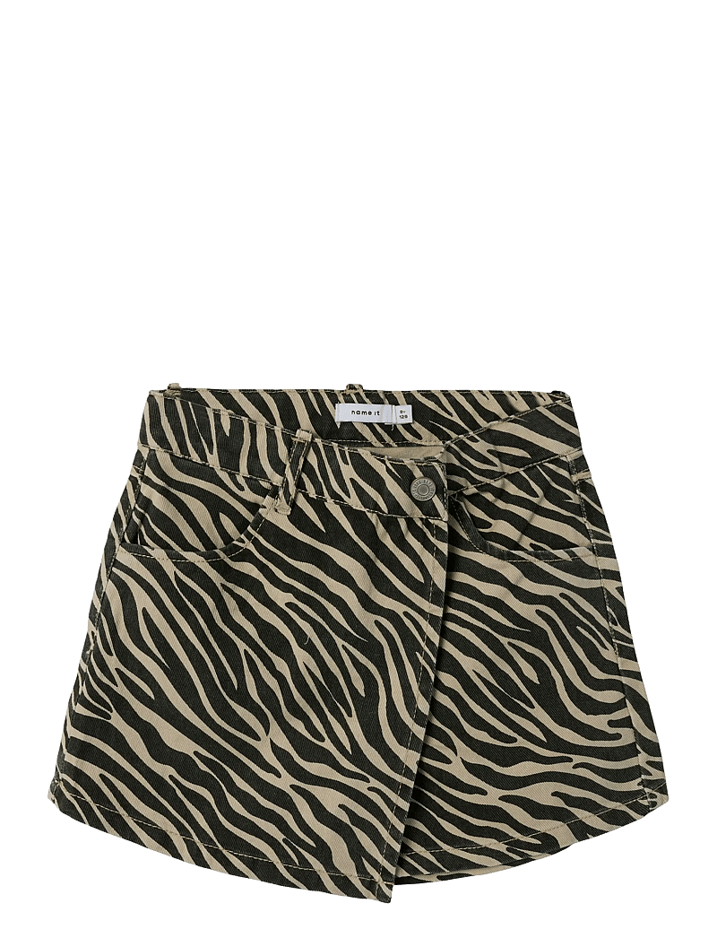 name it - NKFZEBRA TWILL SKORT 4003-TD D - byxkjolar - cement - 2