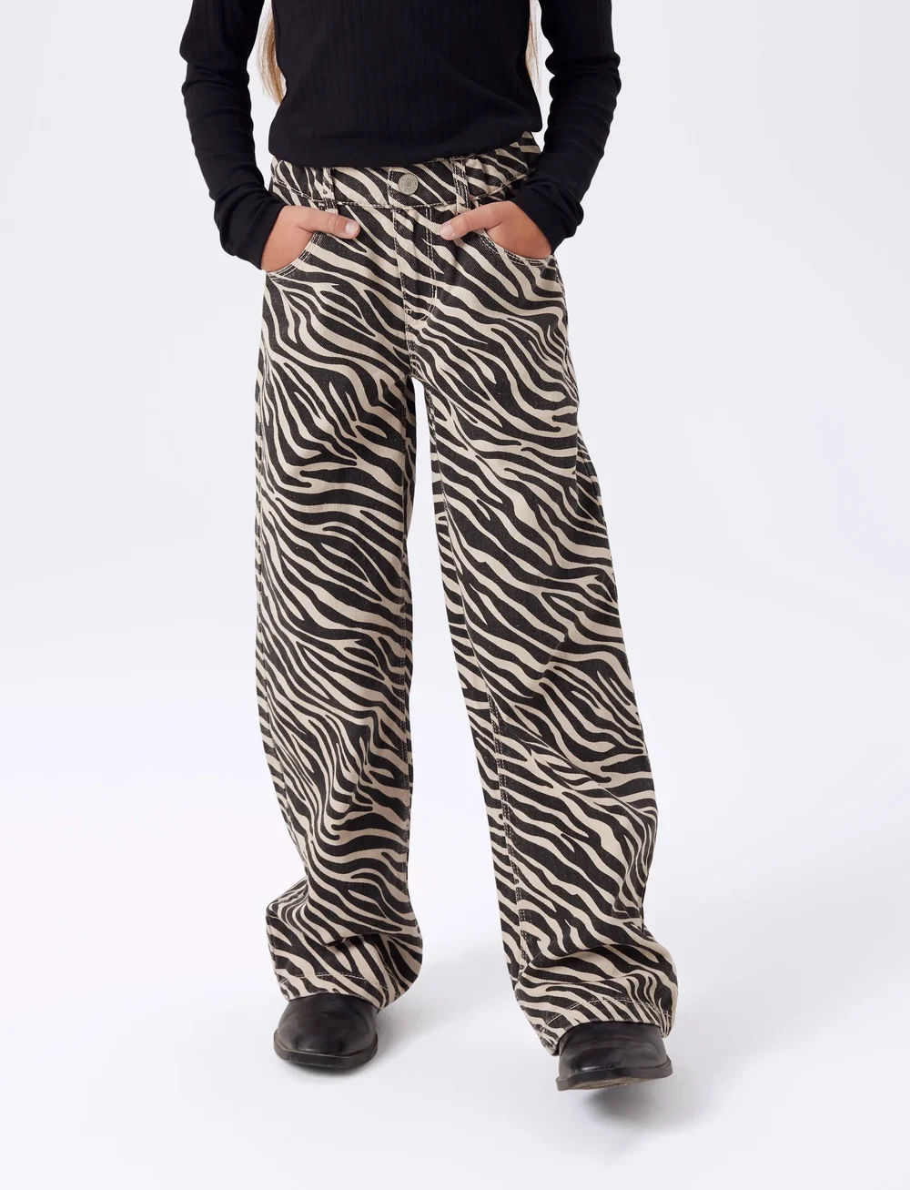 name it - NKFROSE WIDE TWILL PANT 4003-TD D - laia säärega teksad - cement - 0