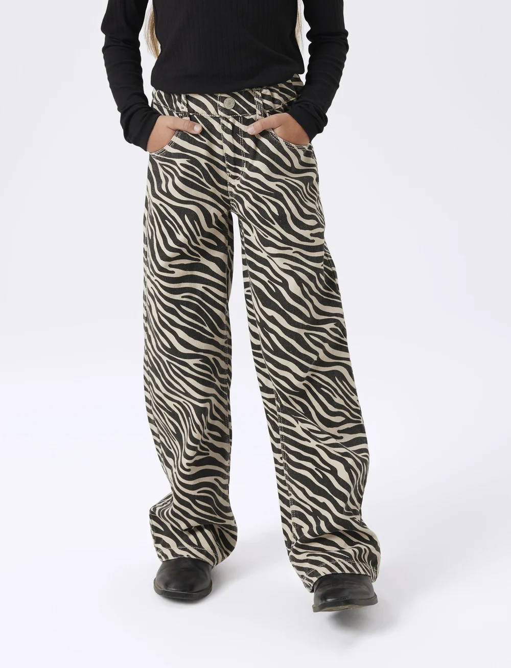 name it - NKFROSE WIDE TWILL PANT 4003-TD D - laia säärega teksad - cement - 5