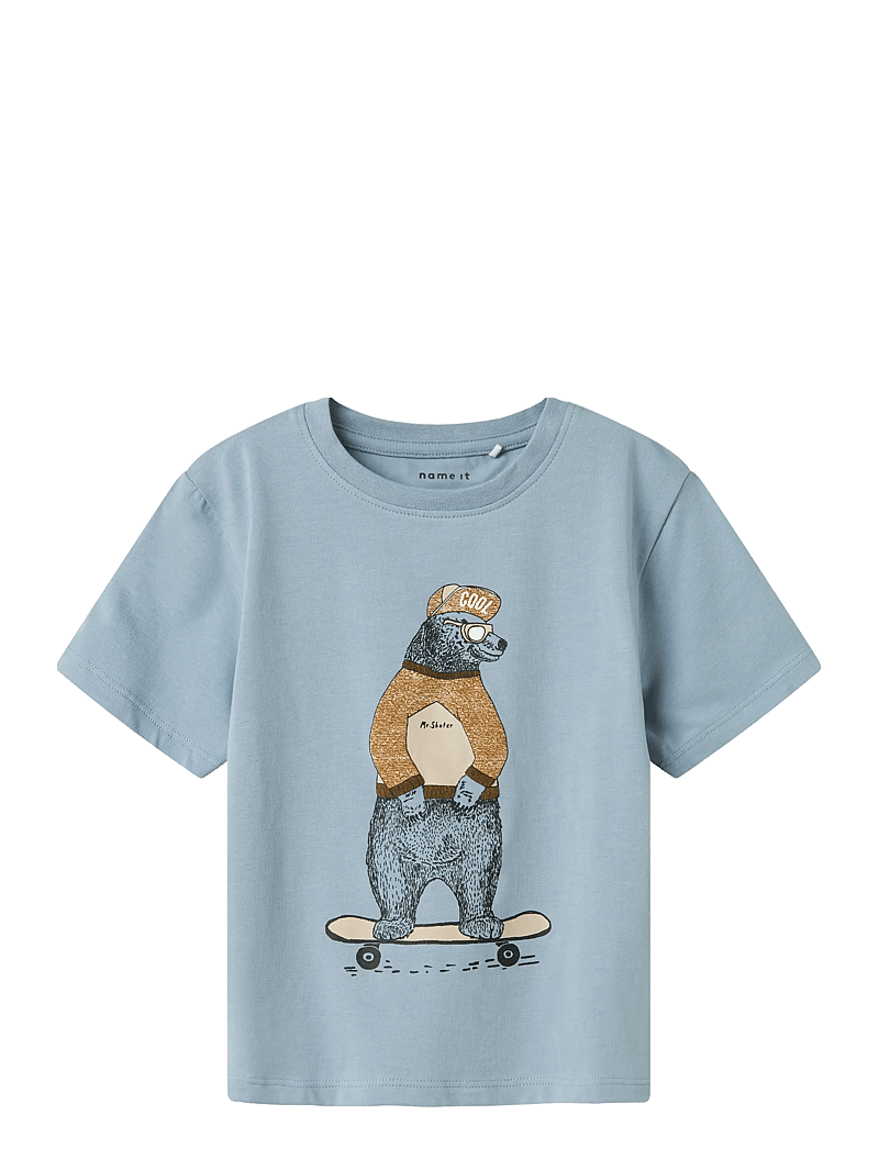 name it - NMMLINDEN SS NREG TOP BOX - lühikeste varrukatega t-särgid - dusty blue - 0
