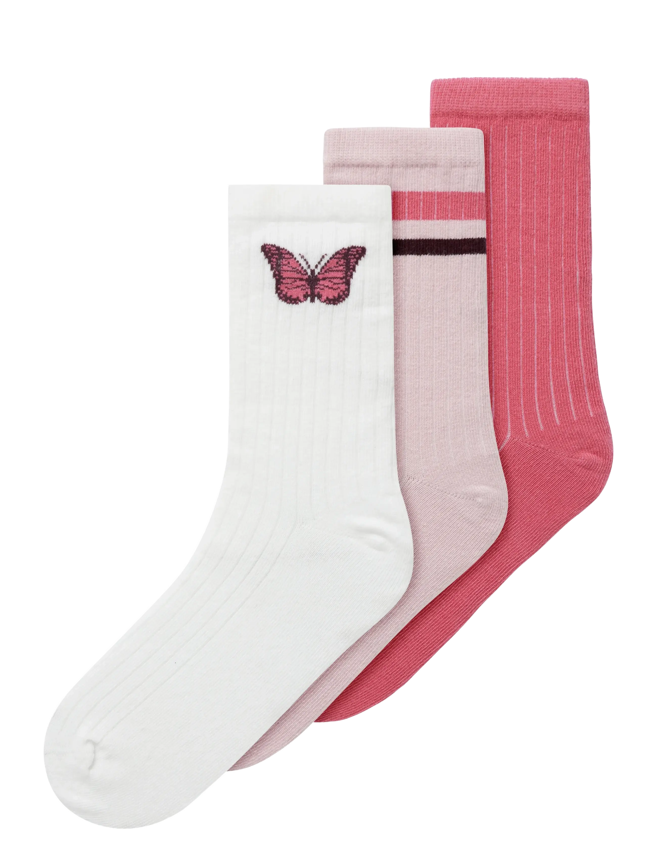 name it NKFLUNA 3P SOCK - Kids - BRIGHT WHITE / multi