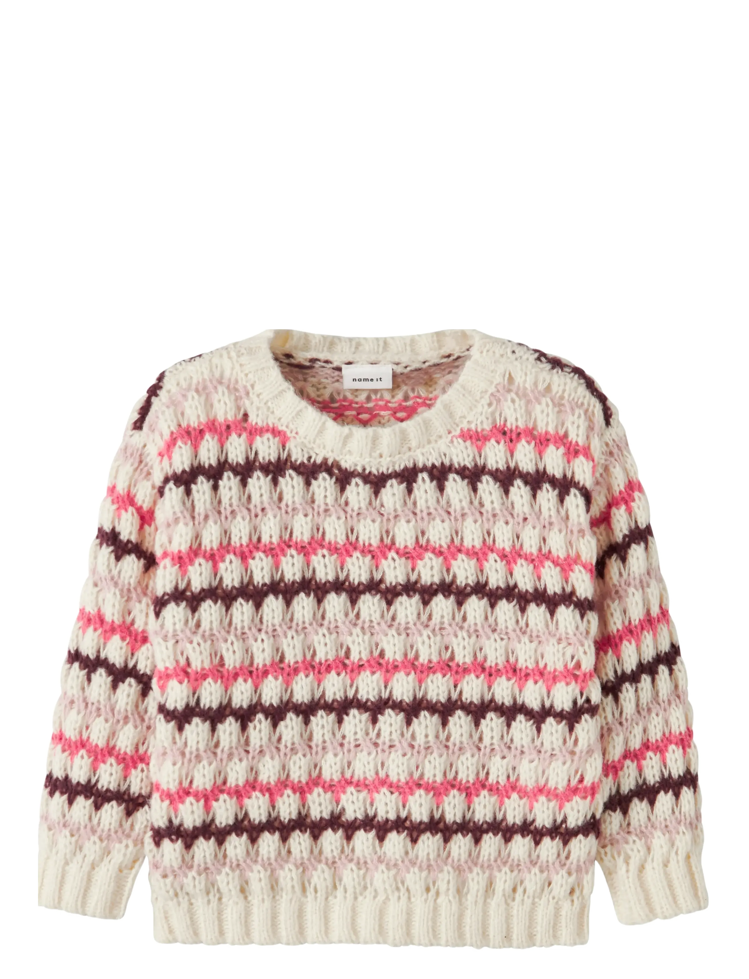 name it NMFLENE LS KNIT - 4 for 3 - CLOUD DANCER / red