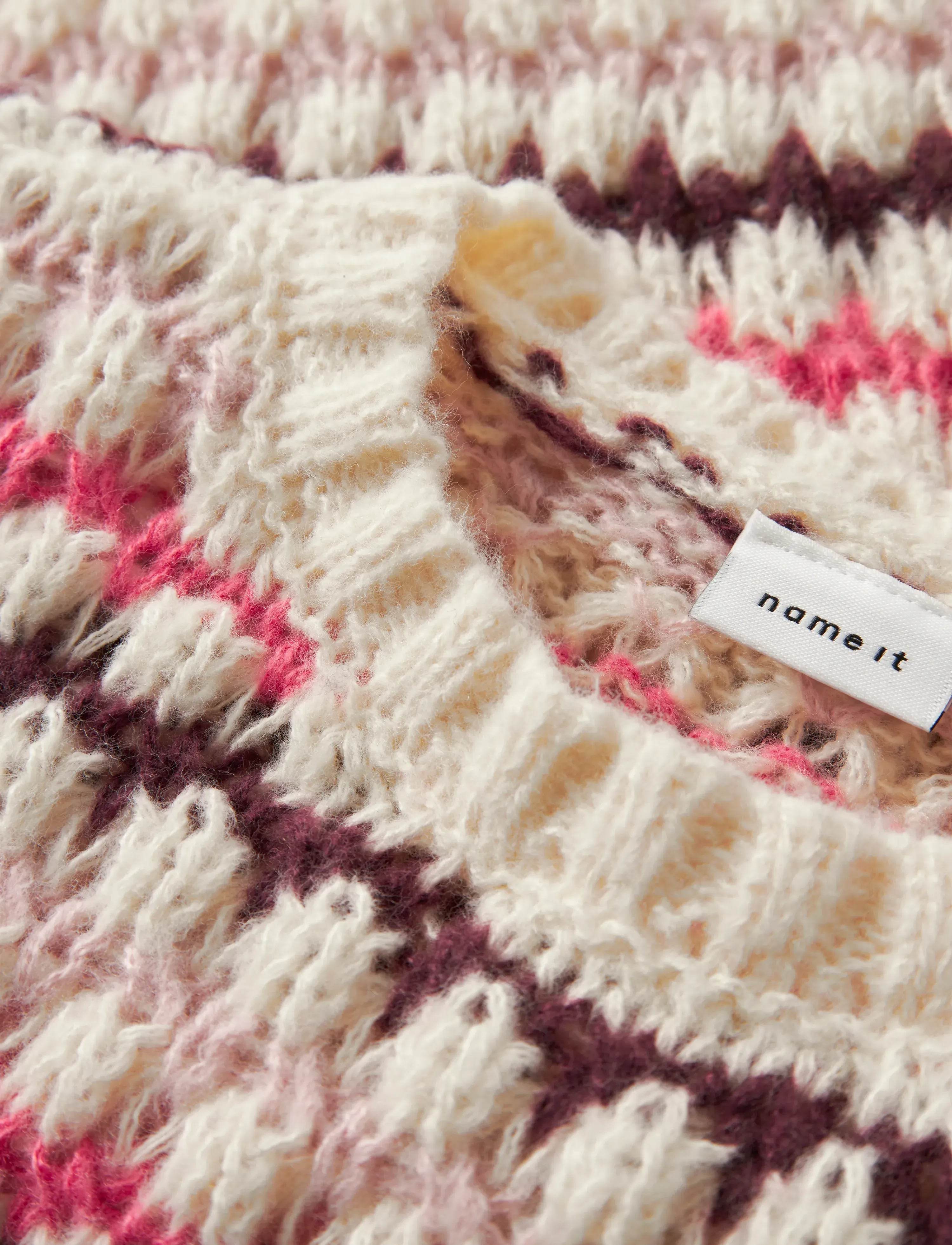 name it - NMFLENE LS KNIT - neulepuserot - cloud dancer - 4