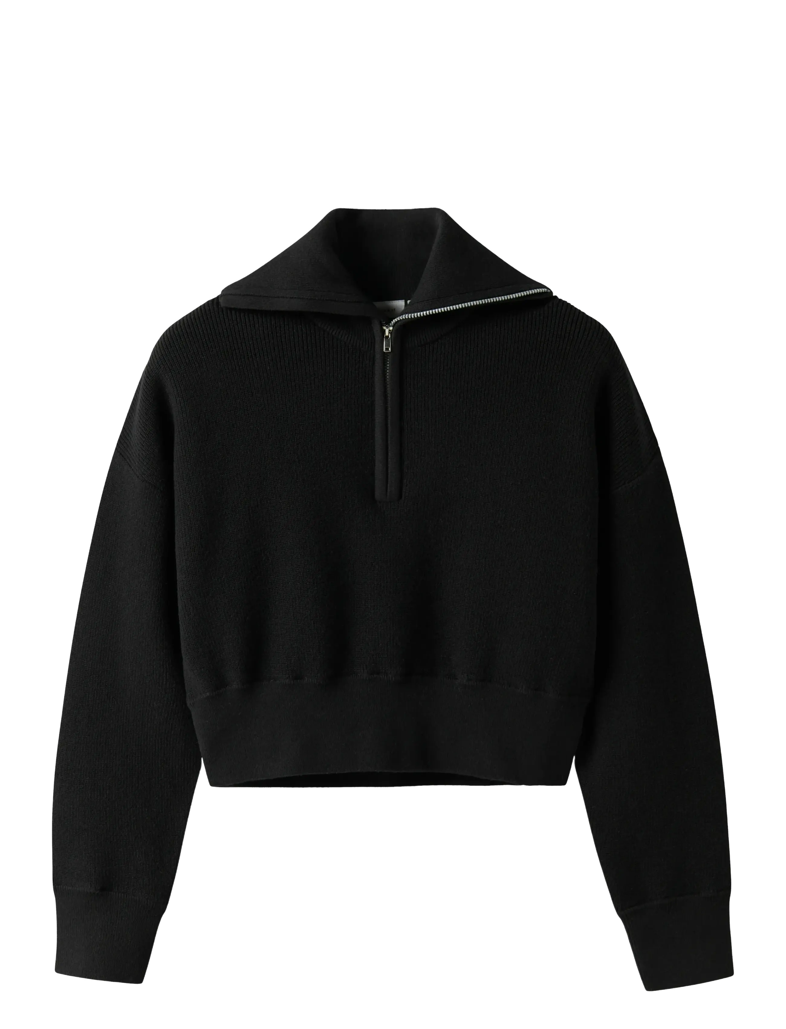 name it Nkflisen Ls Short Knit, 122-128, Black, Strik > Pullovere, Børn