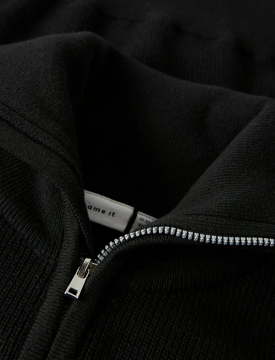 name it - NKFLISEN LS SHORT KNIT - stickade tröjor - black - 2