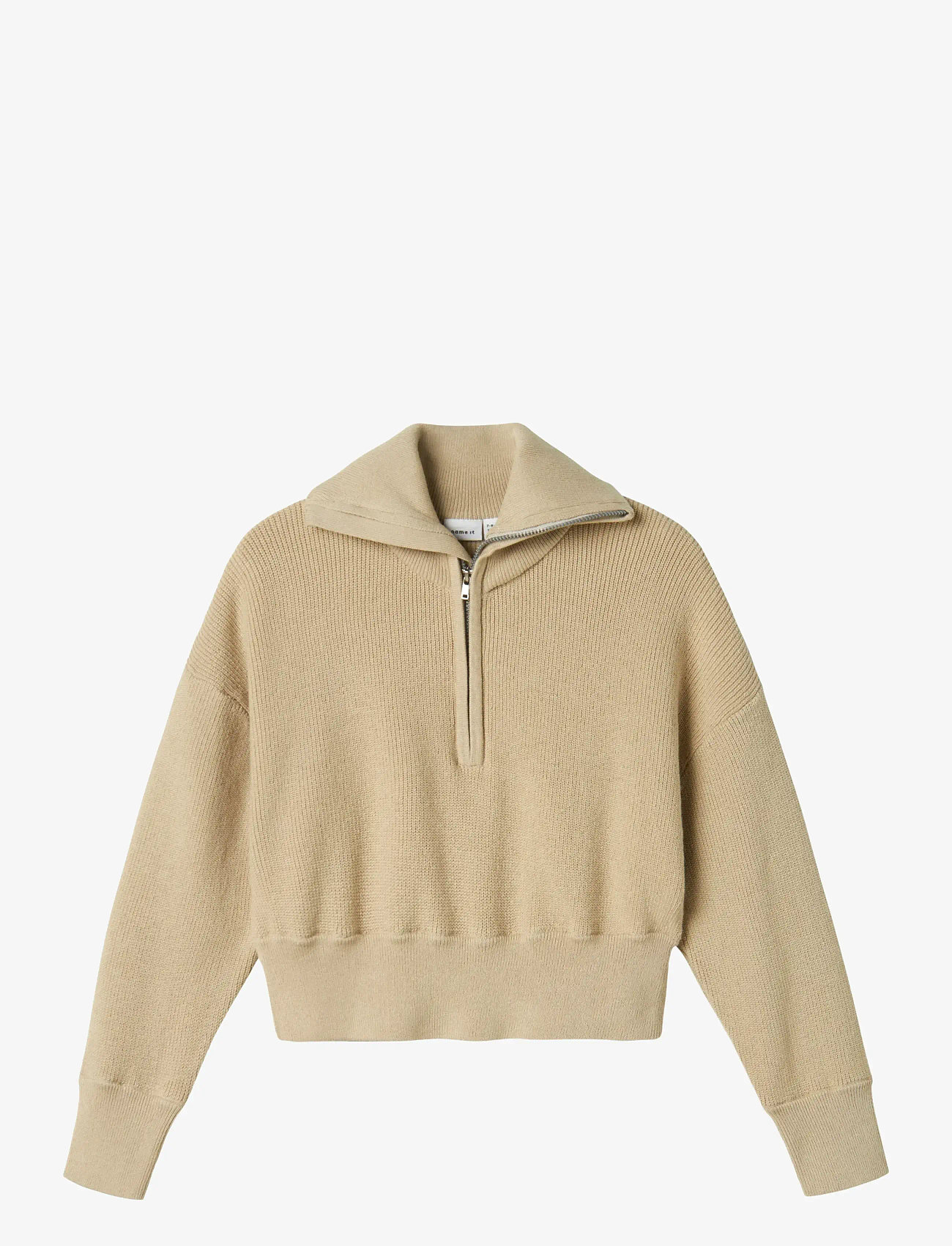 name it - NKFLISEN LS SHORT KNIT - efterårstøj - peyote - 0