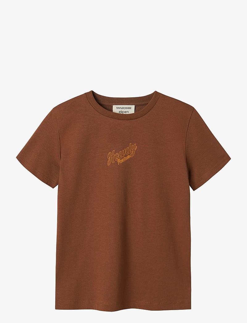name it - NKMRANCHER NREG SS TOP - kortærmede t-shirts - carob brown - 0