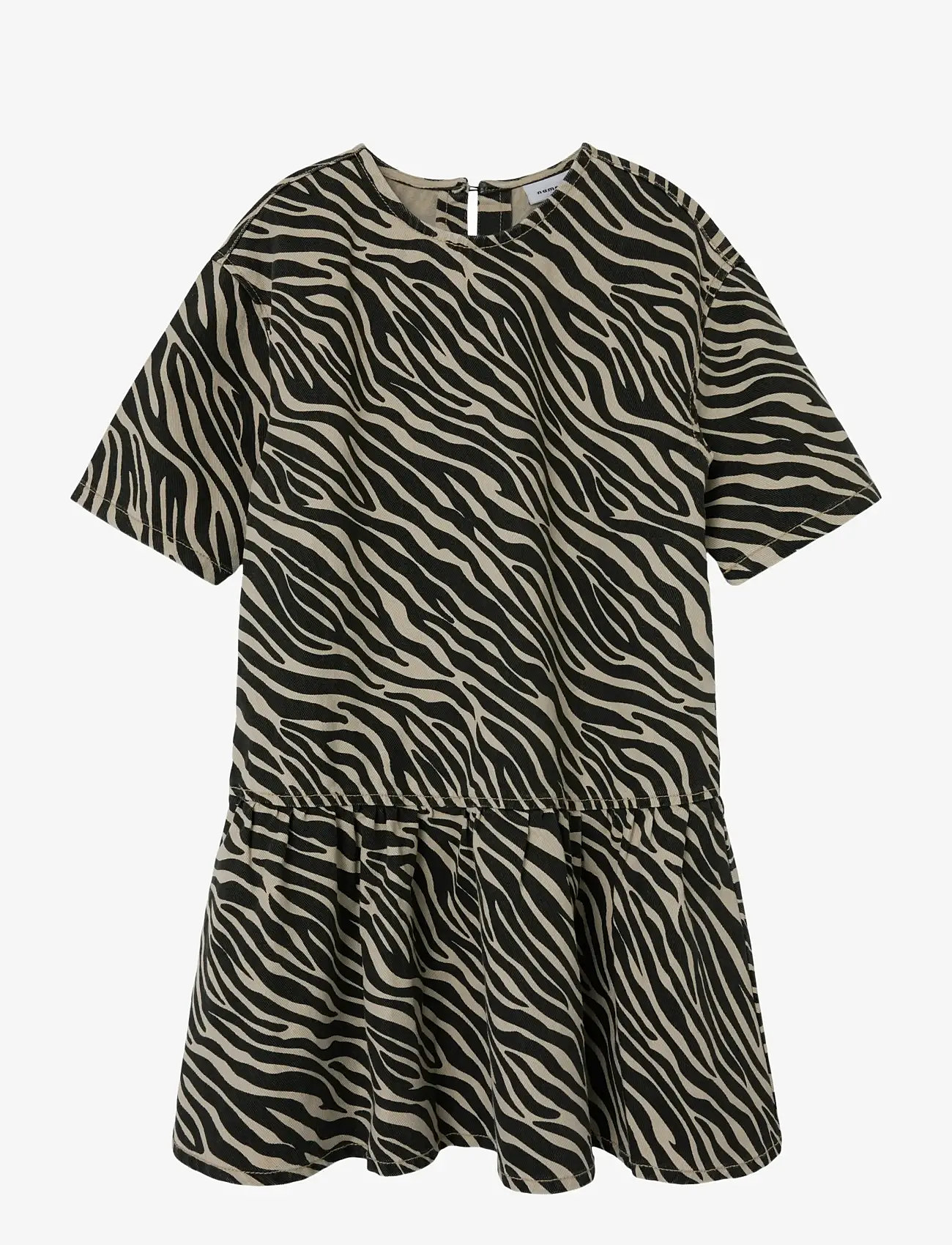 name it - NKFZEBRA TWILL SS DRESS 4003-TD D - sukienki codzienne z krótkim rękawem - cement - 1