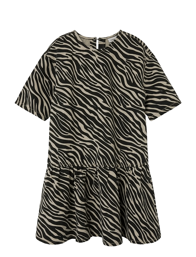 name it - NKFZEBRA TWILL SS DRESS 4003-TD D - sukienki codzienne z krótkim rękawem - cement - 1