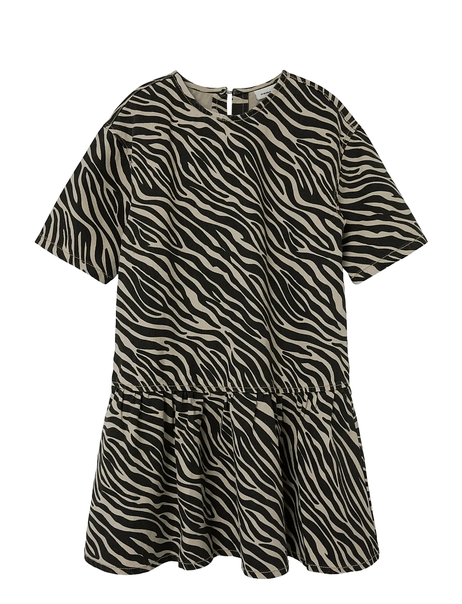name it - NKFZEBRA TWILL SS DRESS 4003-TD D - kortærmede hverdagskjoler - cement - 1