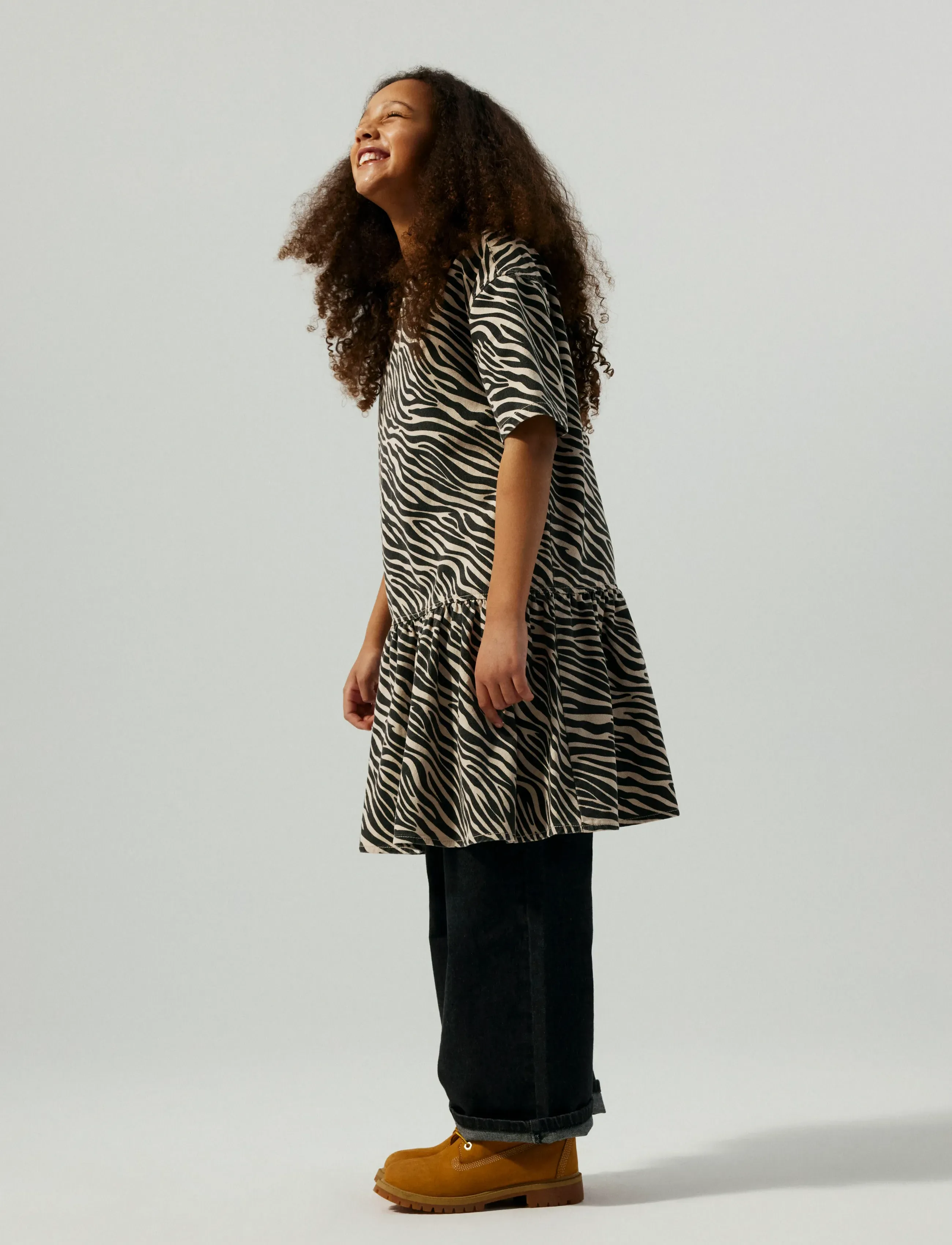 name it - NKFZEBRA TWILL SS DRESS 4003-TD D - kortærmede hverdagskjoler - cement - 3