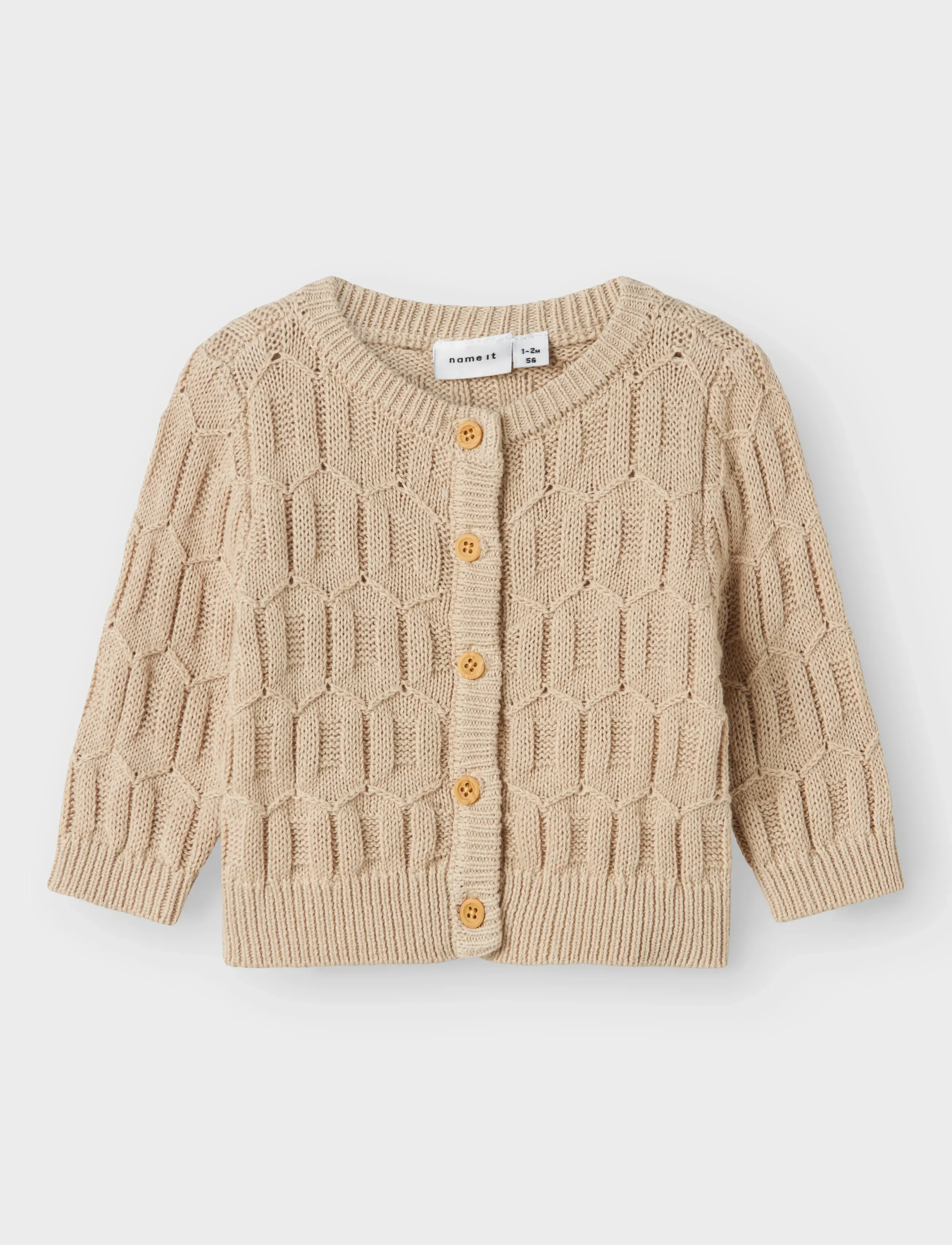 name it NBNLOMMA LS KNIT CARD - Oberteile - PEYOTE / beige