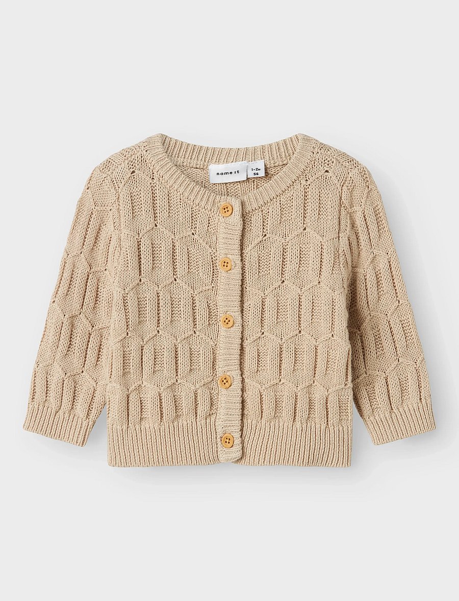name it - NBNLOMMA LS KNIT CARD - cardigans - peyote - 0