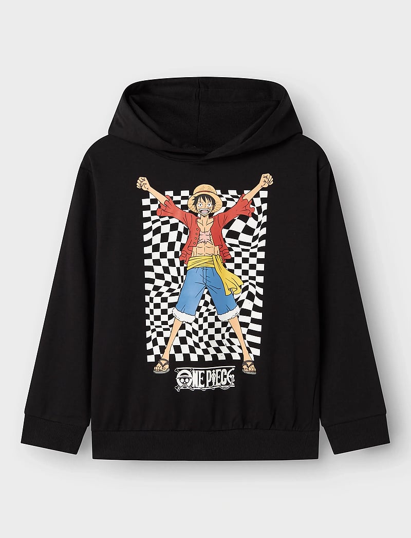 name it - NKMJUCK ONEPIECE SWEAT WH BRU NOOS VDE - huvtröjor - black - 0
