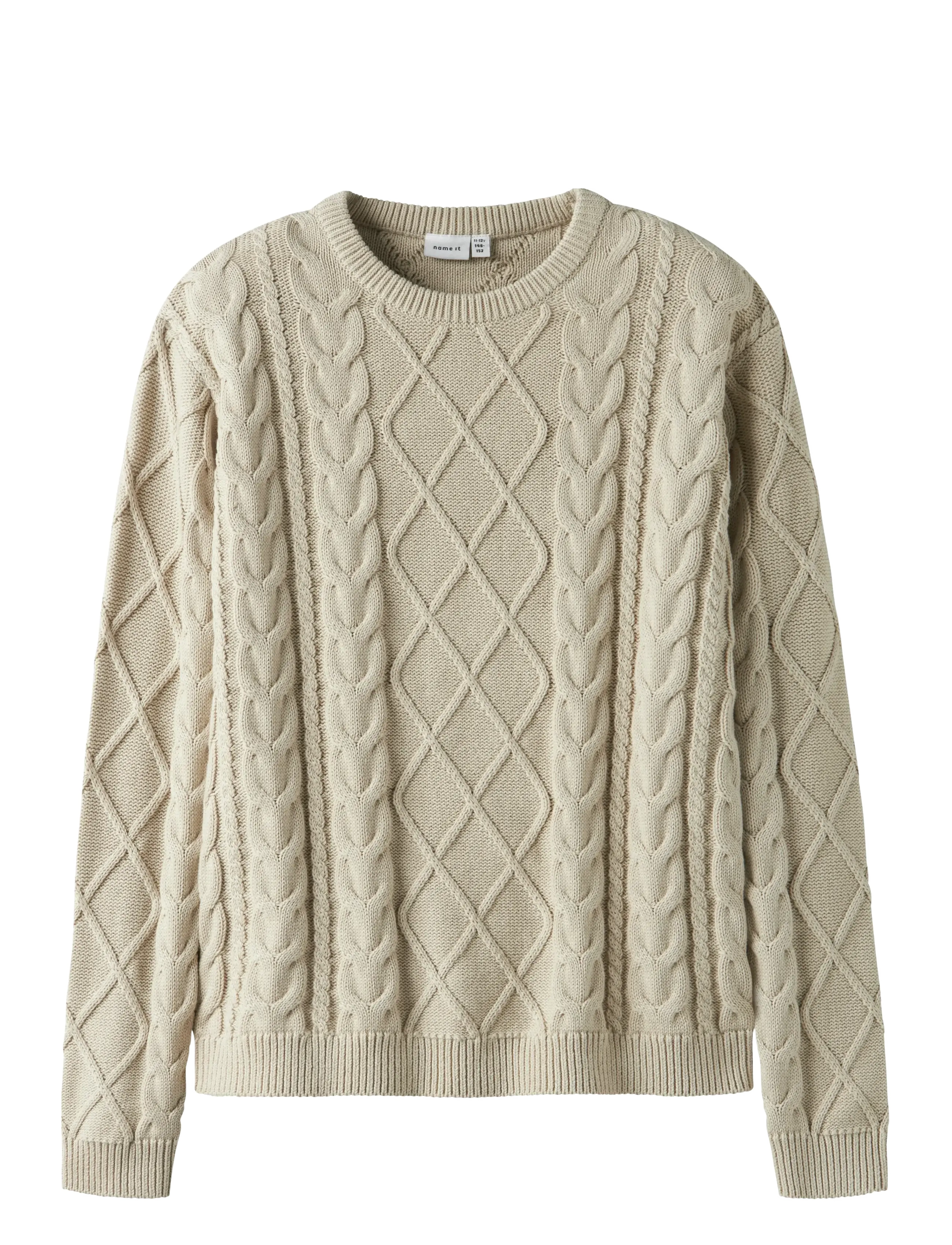 name it NKMLYLE LS KNIT - Strickmode - PEYOTE / cream