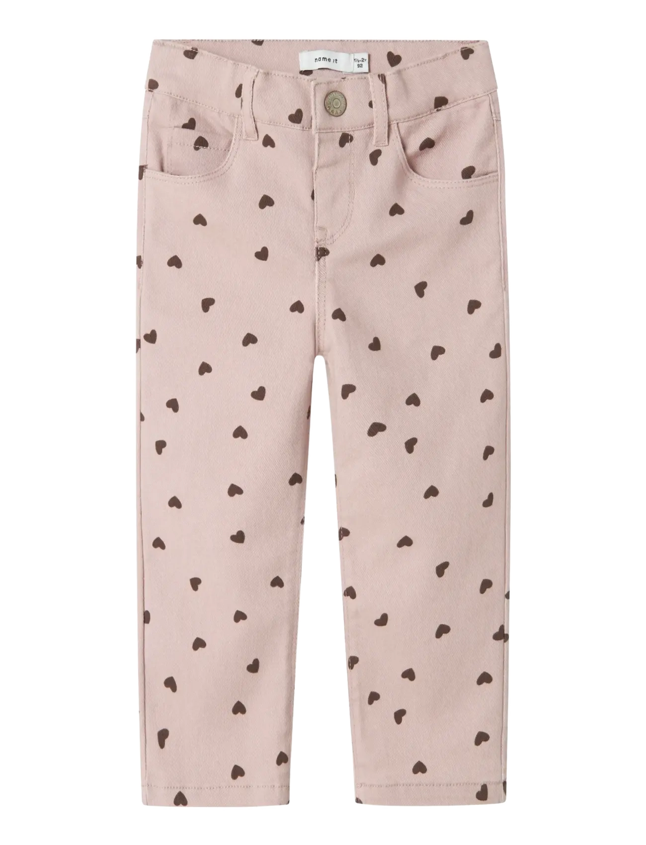 name it NMFROSE STRAIGHT AOP TWILL PANT 7218-YF - 4 for 3 - BURNISHED LILAC / pink/rose