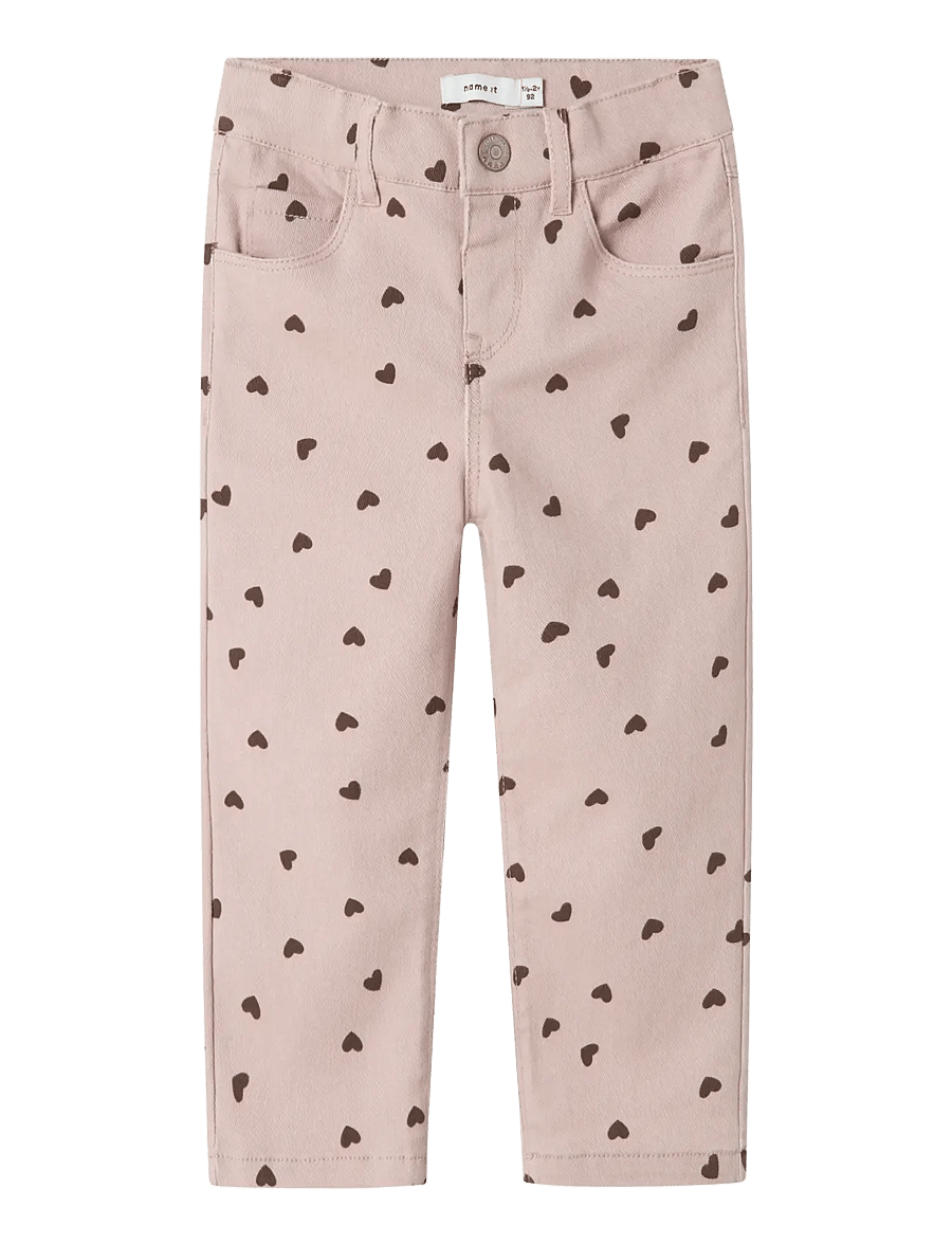 name it - NMFROSE STRAIGHT AOP TWILL PANT 7218-YF - babybukser - burnished lilac - 1