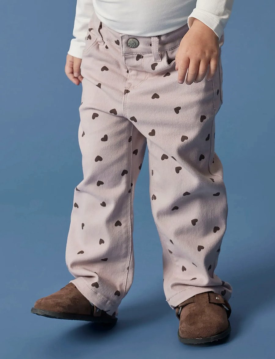 name it - NMFROSE STRAIGHT AOP TWILL PANT 7218-YF - babybukser - burnished lilac - 3