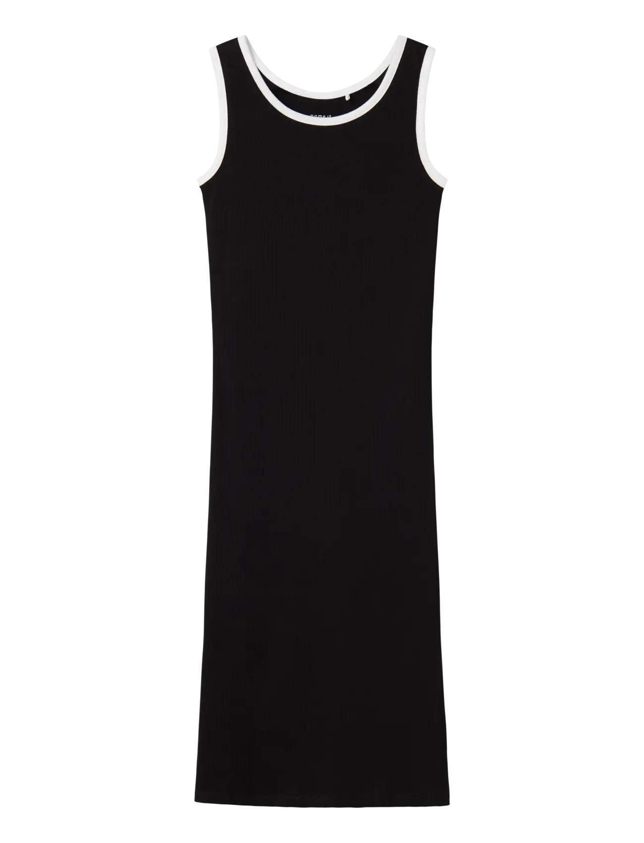 name it Nkfjally Slim Sl Long Dress, Børn, Slank Ærmeløs Lang Kjole, Sort, Str: 140