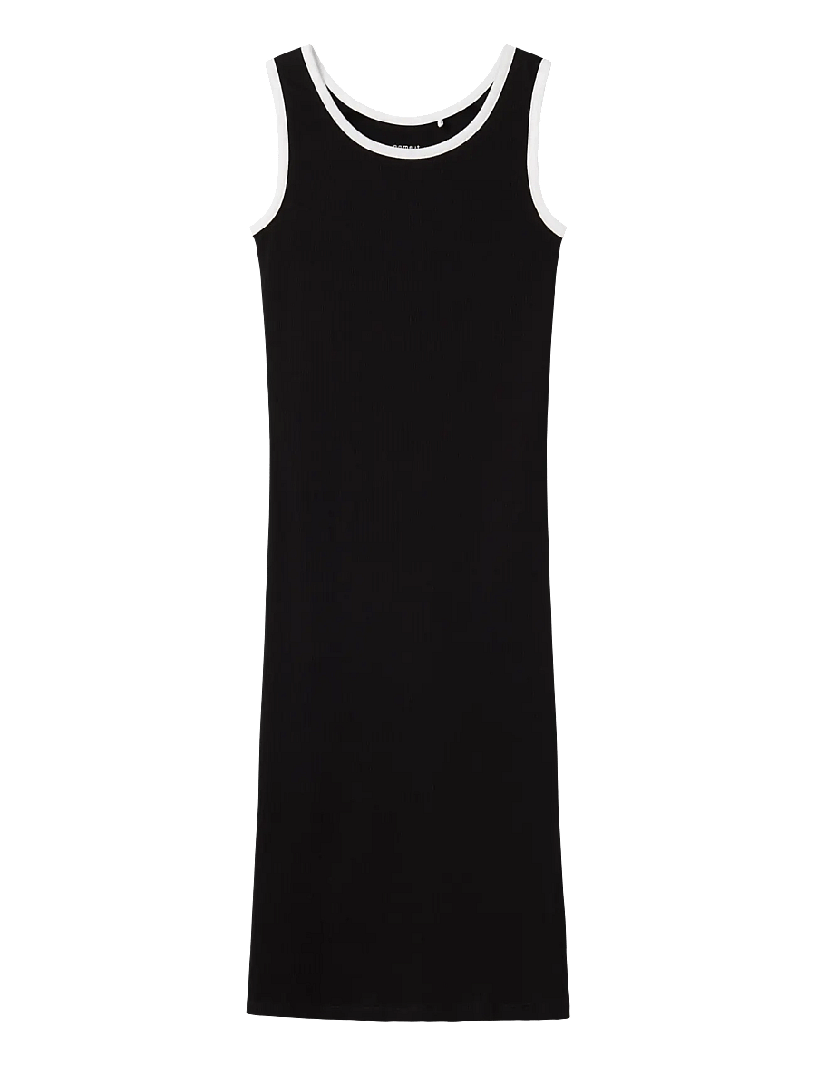 name it - NKFJALLY SLIM SL LONG DRESS - varrukateta vabaaja kleidid - black - 0