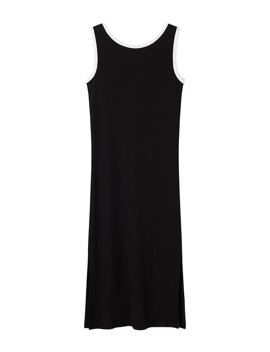 name it - NKFJALLY SLIM SL LONG DRESS - varrukateta vabaaja kleidid - black - 1