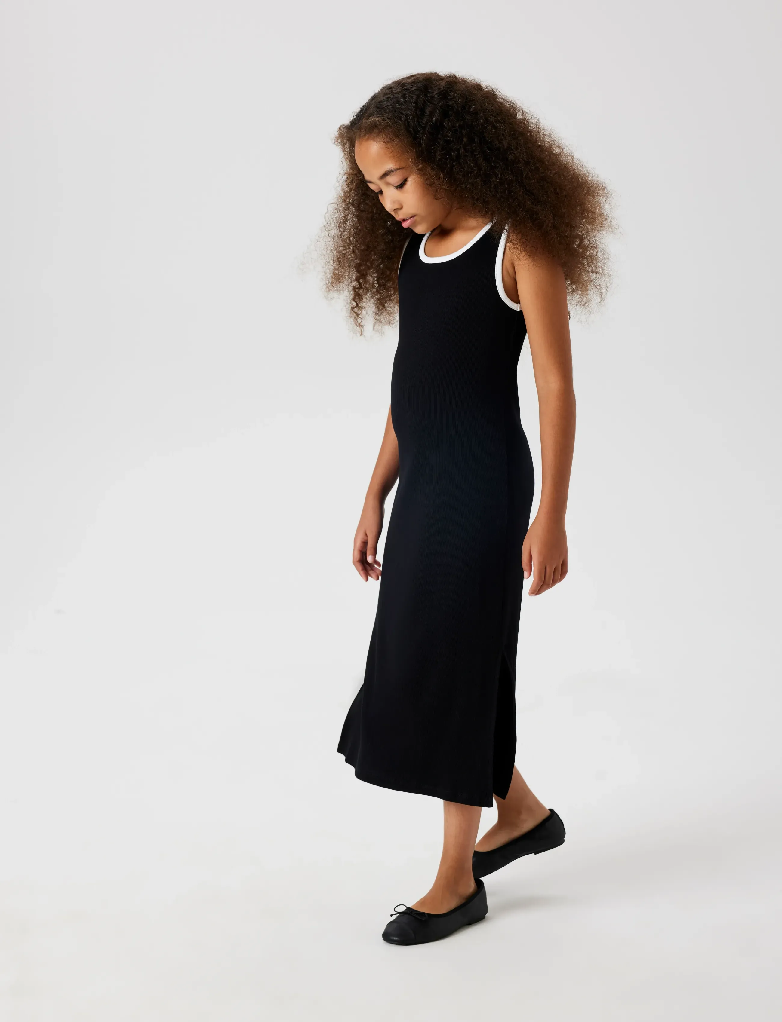 name it - NKFJALLY SLIM SL LONG DRESS - varrukateta vabaaja kleidid - black - 3