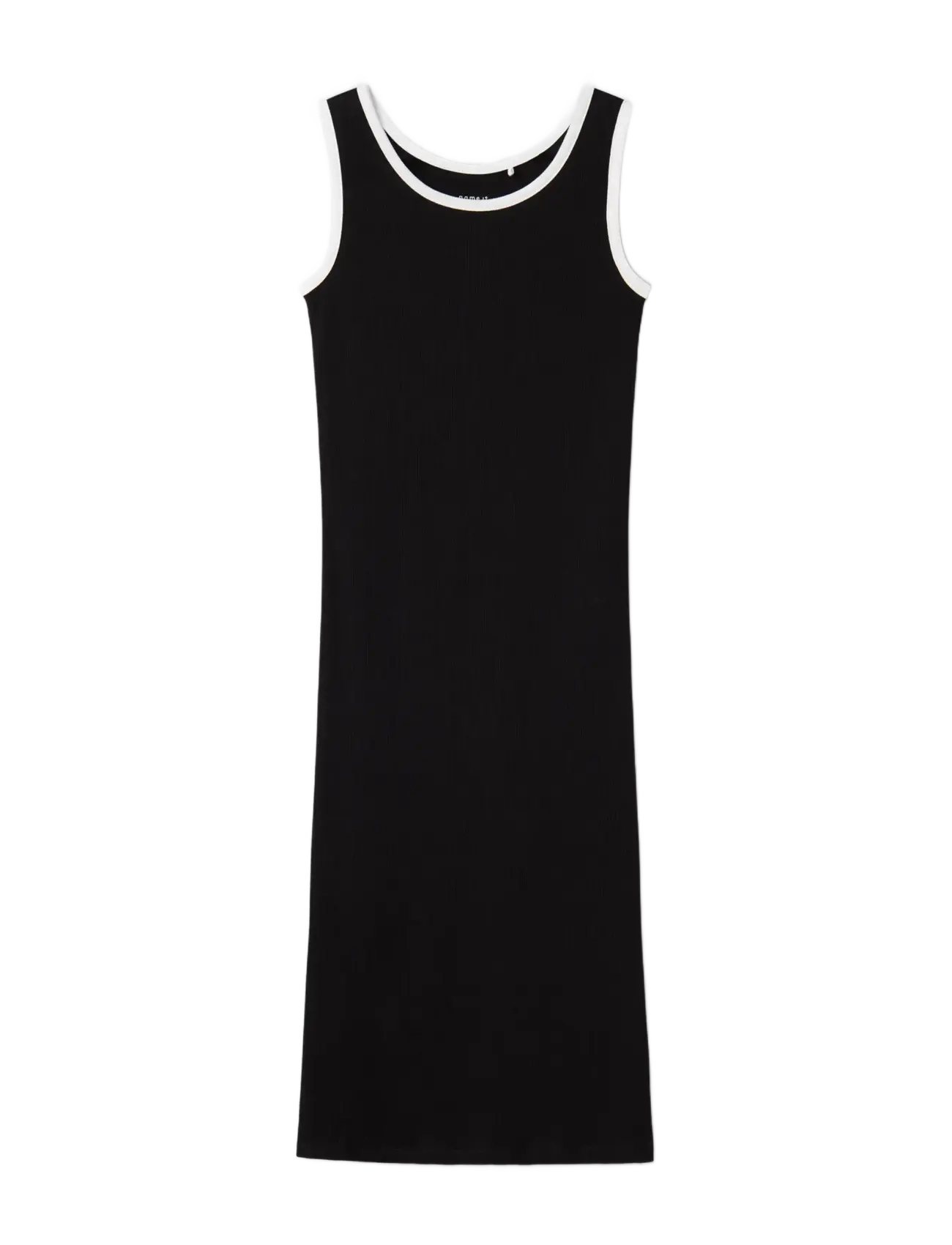 name it - NKFJALLY SLIM SL LONG DRESS - varrukateta vabaaja kleidid - black - 2