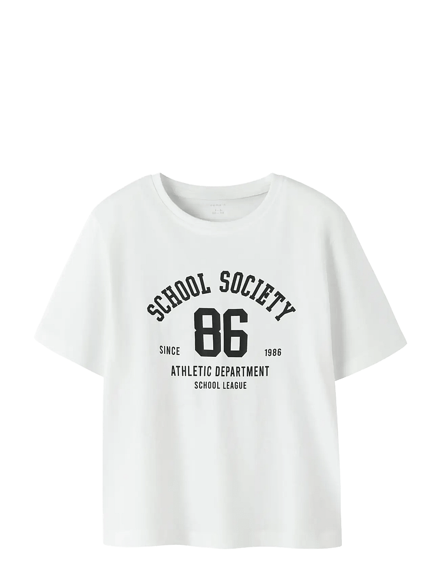 name it - NKFLAISA NREG SS TOP - t-krekli ar īsām piedurknēm - bright white - 0