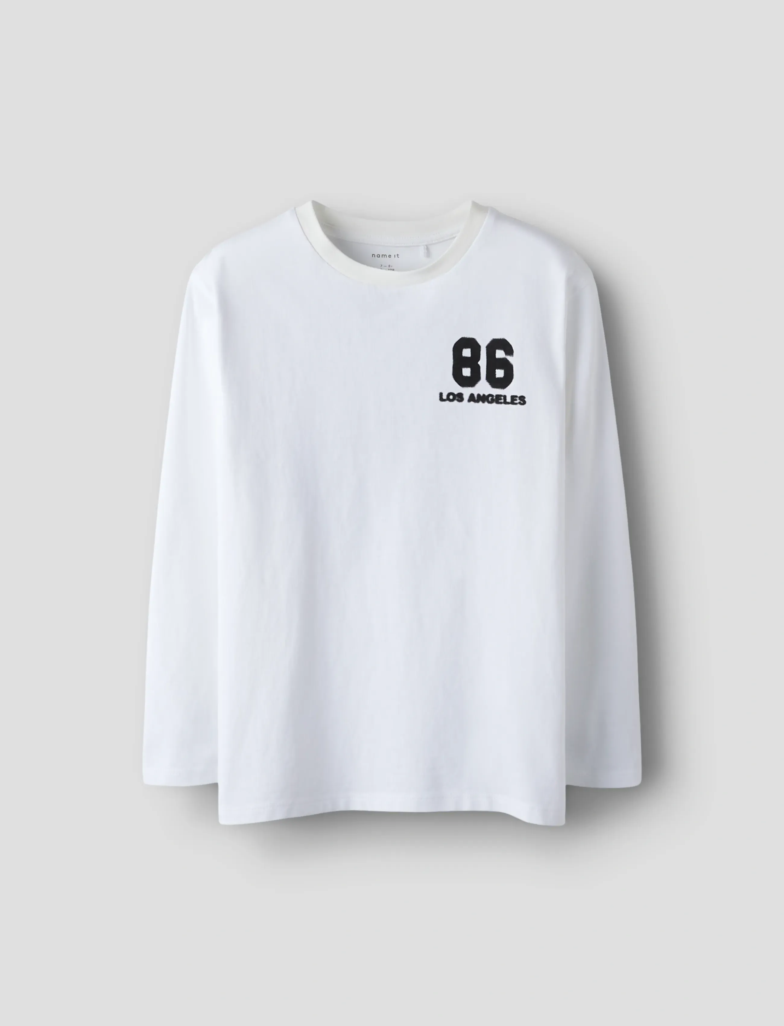 name it Nkmlayton Ls Nreg Top Box, Børn, Grafisk Langærmet T-Shirt, Hvid, Str: 134-140