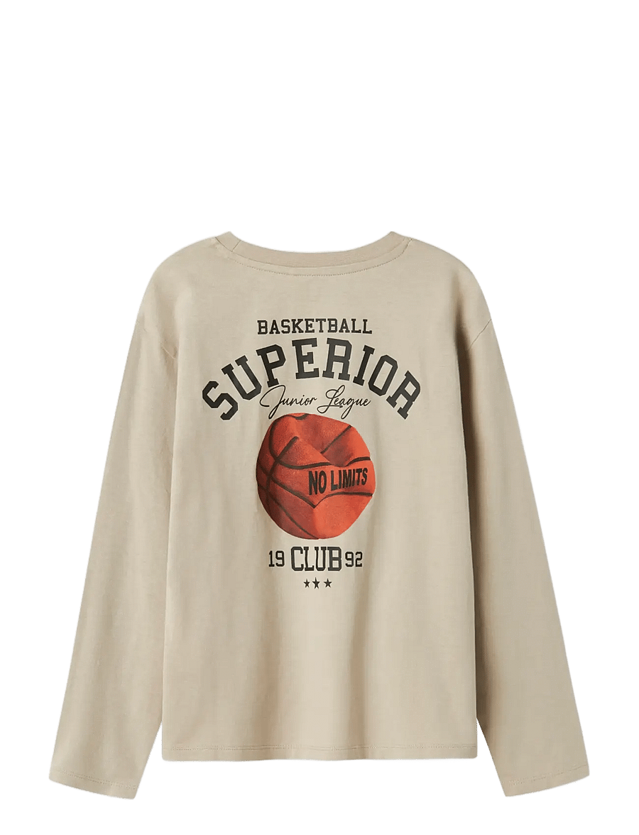 name it - NKMLAYTON LS NREG TOP BOX - långärmade t-shirts - island fossil - 2