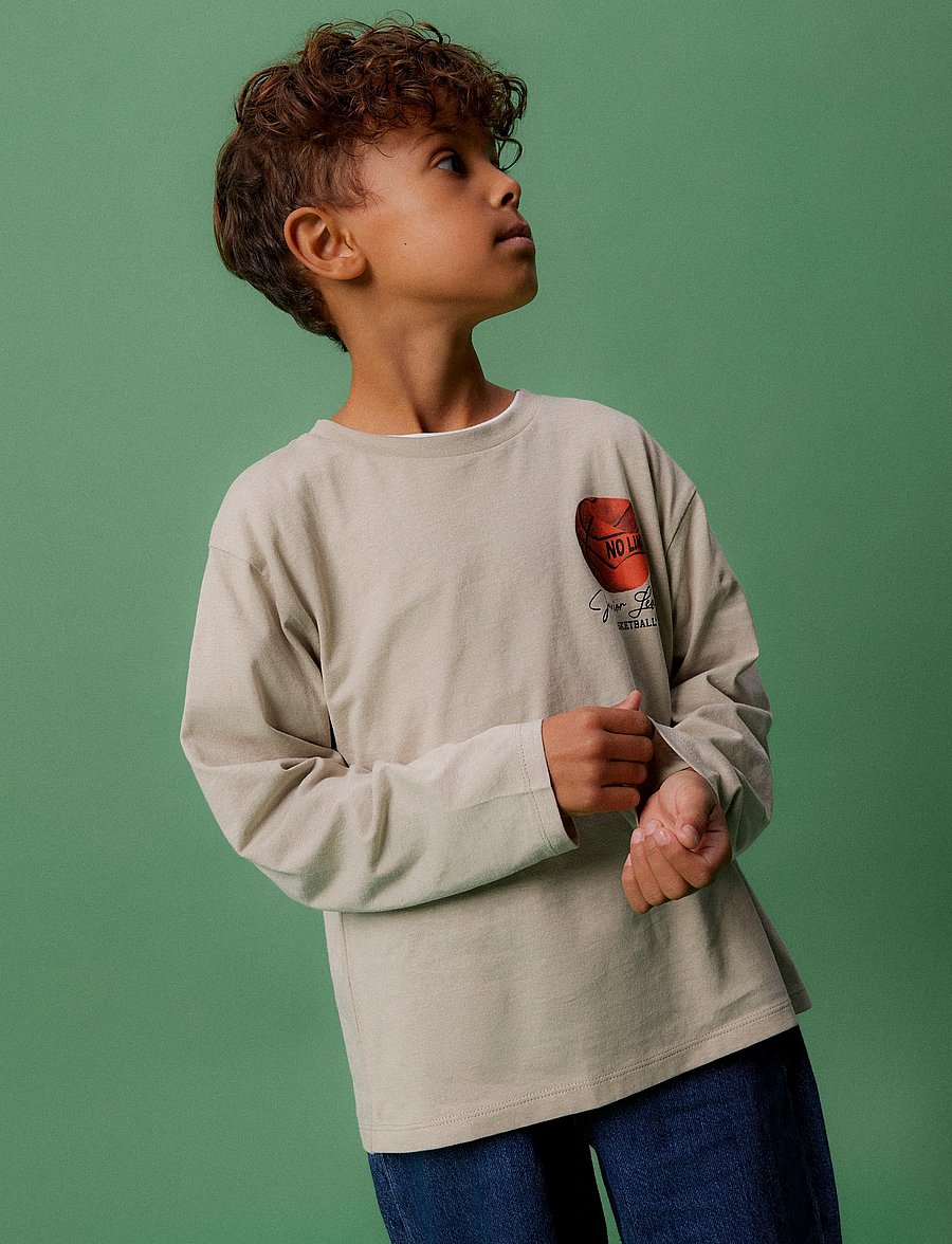 name it - NKMLAYTON LS NREG TOP BOX - långärmade t-shirts - island fossil - 0